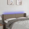 vidaXL Cabeceira de cama c/ luzes LED 147x16x78/88cm cinza-acastanhado