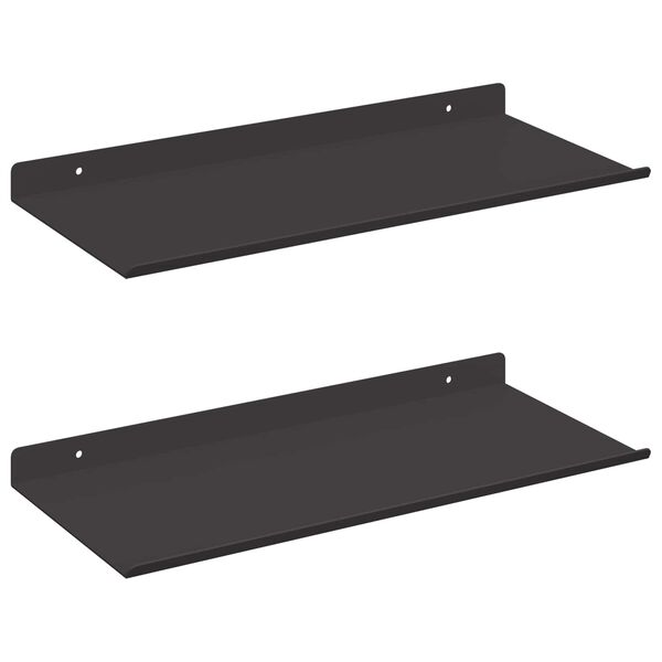 vidaXL Prateleira Flutuante 2 pcs Preto 40 x 17,5 x 2,5 cm A&ccedil;o