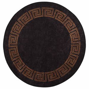 vidaXL Tapete lav&aacute;vel &phi;120 cm preto e dourado