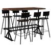 vidaXL Conjunto de bar 7 pcs madeira recuperada maci&ccedil;a multicor