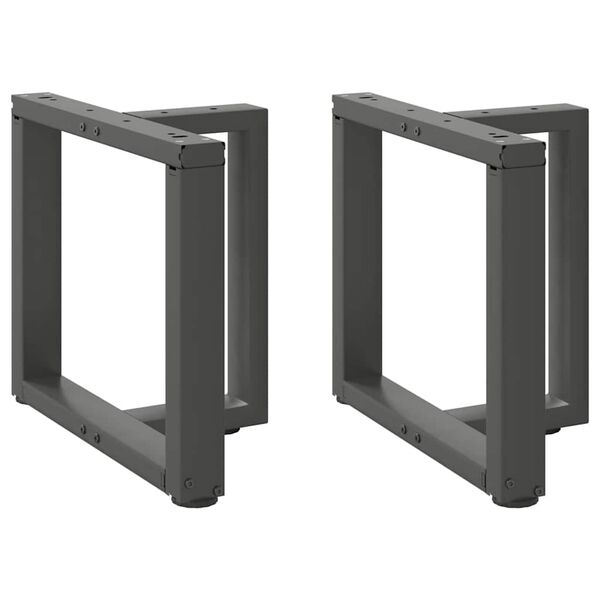vidaXL P&eacute;s para mesa de centro em forma de T, 2 pe&ccedil;as, antracite, 50x25x(42-43) cm, a&ccedil;o