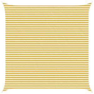 vidaXL Vela de Sombra Amarelo e Branco 5 x 5 m HDPE