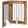 vidaXL Port&atilde;o dobr&aacute;vel para c&atilde;es com suportes 2 pcs Madeira antiga