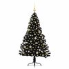 vidaXL &Aacute;rvore de Natal Artificial Pr&eacute;-iluminada Preto 150 cm PVC