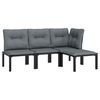 vidaXL 4 pcs conjunto lounge de jardim vime PE preto e cinzento
