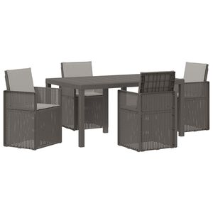 vidaXL Conjunto de Jantar para Jardim 5 unid. Cinzento-claro PP