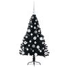 vidaXL Árvore de Natal Artificial Pré-iluminada Preto 120 cm PVC