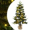 vidaXL Mini &Aacute;rvore de Natal 60 cm 25 LED Branco quente PVC e PE Verde