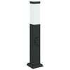 vidaXL Lumin&aacute;ria de poste com tomada, 50 cm, preta, IP44
