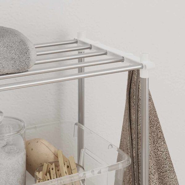 vidaXL Prateleira para M&aacute;quina de Lavar Branco 70 x 27 x 136 cm