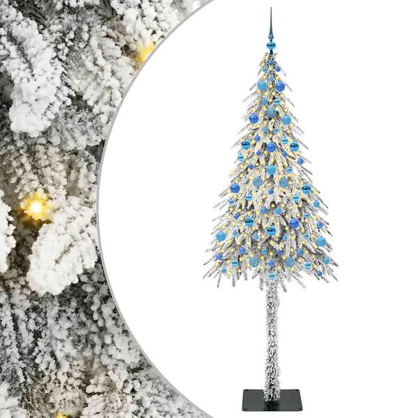 vidaXL Árvore de Natal com 300 LEDs com suporte Branco 210 cm PE e Aço