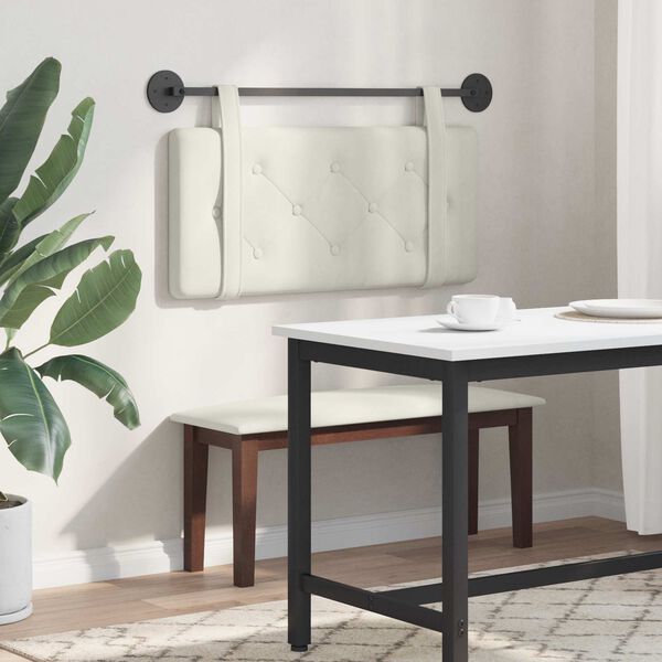 vidaXL Cabeceira Suspensa Creme 90 x 55 x 5 cm Veludo