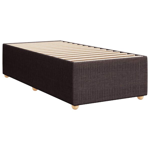 vidaXL Estrutura de cama sem colch&atilde;o 80x200 cm tecido castanho-escuro