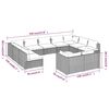 vidaXL 11 pcs conjunto lounge de jardim c/ almofad&otilde;es vime PE preto