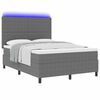 vidaXL Cama Box Spring LED Cinza Claro e Branco 160 x 200 cm