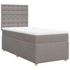 vidaXL Cama com molas/colch&atilde;o 100x200 cm tecido cinza-acastanhado