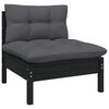 vidaXL 6 pcs conjunto lounge de jardim c/ almofad&otilde;es pinho preto