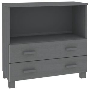 vidaXL Aparador HAMAR 85x35x80 cm pinho maci&ccedil;o cinza-escuro
