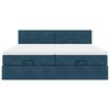 vidaXL Estrutura de cama otomana com colch&atilde;o azul escuro veludo