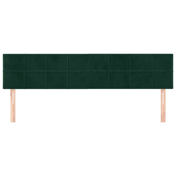 vidaXL Cabeceira de cama 2 pcs veludo 90x5x78/88 cm verde-escuro
