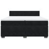 vidaXL Cama com molas/colch&atilde;o 200x200 cm veludo preto
