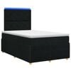 vidaXL Cama Box com LED e Colch&atilde;o Preto 120 x 200 cm Tecido