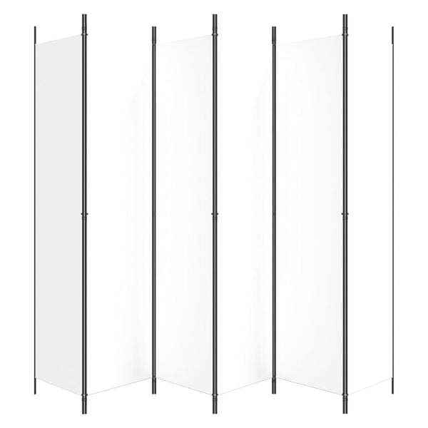 vidaXL Divisória/biombo com 6 painéis 300x220 cm tecido branco
