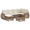 vidaXL Conjunto de Sof&aacute; de Jardim 7 unid. Bege e Branco Creme vime PE