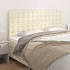 vidaXL Cabeceira Creme 180x5x118/128 cm Couro Sint&eacute;tico