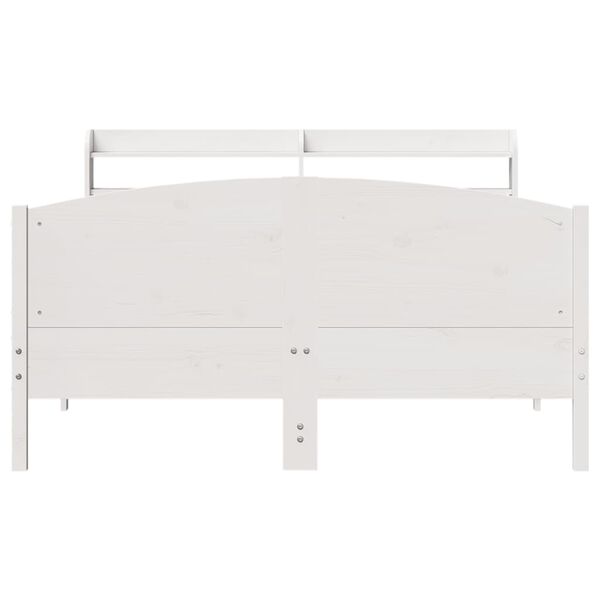 vidaXL Cama sem colch&atilde;o 120x200 cm madeira de pinho maci&ccedil;a branco