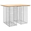 vidaXL Mesa de jardim com design de gabi&atilde;o 100x70x72 cm em madeira maci&ccedil;a de pinho