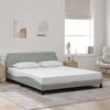 vidaXL Estrutura de cama Dover 160x200 cm veludo cinzento-claro