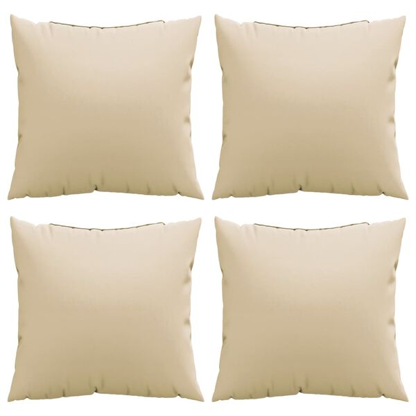 vidaXL Almofadas de sof&aacute; 4 pcs 50x50 cm tecido bege