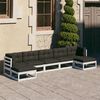 vidaXL 7 pcs conj. lounge de jardim c/ almofad&otilde;es pinho maci&ccedil;o branco