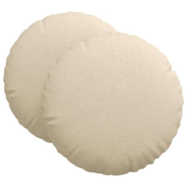 vidaXL Almofadas de Assento 2 pcs Creme &Oslash;60 x 21 cm tecido