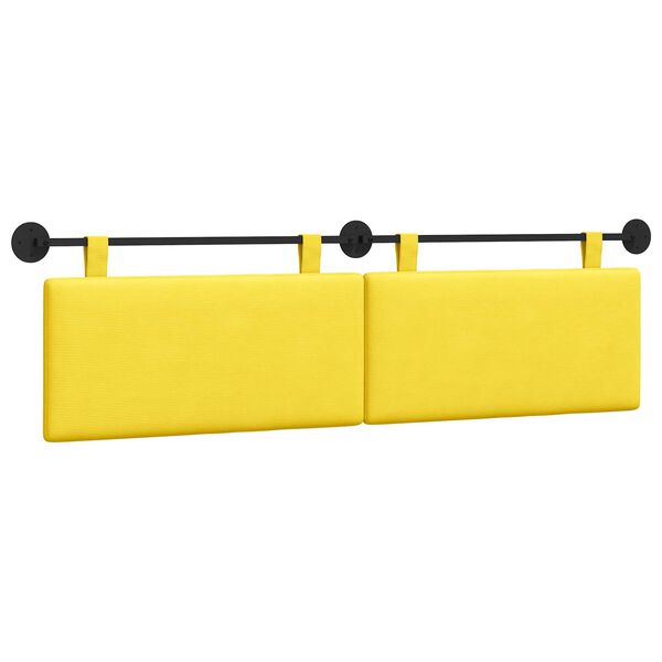 vidaXL Cabeceira Suspensa Liso Amarelo Claro 170 x 55 x 5 cm