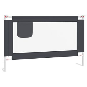 vidaXL Barra seguran&ccedil;a p/ cama infantil tecido 120x25 cm cinza-escuro
