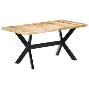 vidaXL Mesa de jantar 160x80x75 cm madeira de mangueira &aacute;spera maci&ccedil;a