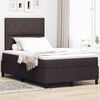 vidaXL Cama Box com colch&atilde;o Castanho escuro 120 x 190 cm tecido