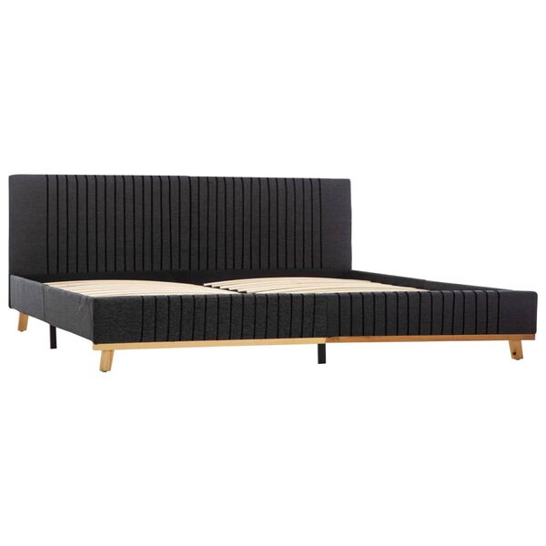 vidaXL Estrutura de cama sem colchão de tecido cinza escuro 180x200 cm