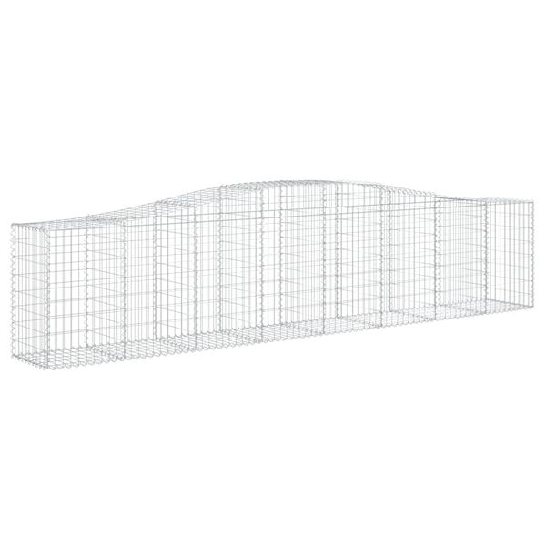vidaXL Cestos gabi&atilde;o arqueados 8 pcs 400x50x80/100cm ferro galvanizado