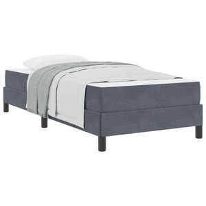 vidaXL Cama Box com colch&atilde;o Cinza Escuro 80 x 220 cm tecido