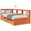 vidaXL Cama com estante sem colch&atilde;o 90x200cm pinho maci&ccedil;o castanho-mel