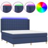 vidaXL Cama box spring c/ colch&atilde;o e LED 180x200 cm tecido azul