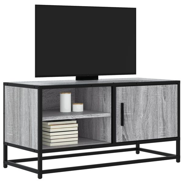 vidaXL M&oacute;vel p/ TV 80x34,5x40 cm deriv. madeira/metal cinzento sonoma