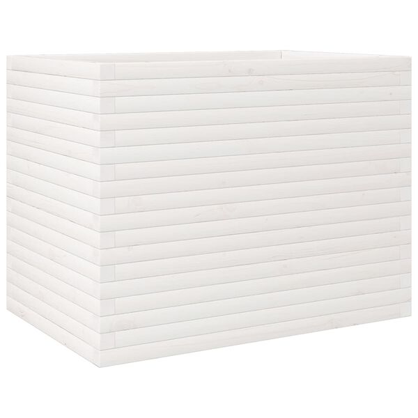 vidaXL Vaso/floreira de jardim 90x60x68,5 cm pinho maci&ccedil;o branco