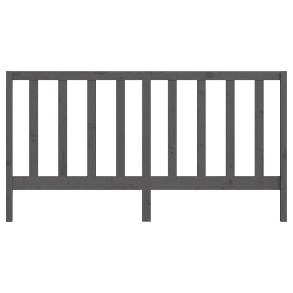 vidaXL Cabeceira de cama 206x4x100 cm pinho maci&ccedil;o cinzento