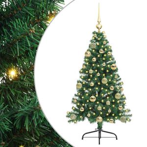 vidaXL &Aacute;rvore de Natal Artificial Pr&eacute;-iluminada Verde 120 cm PVC