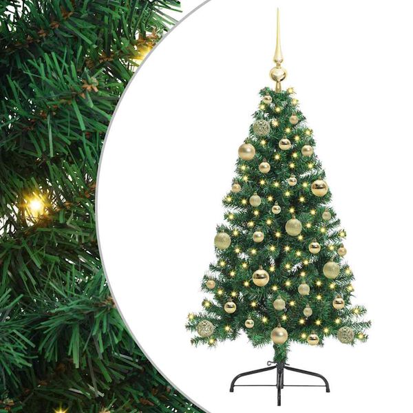 vidaXL &Aacute;rvore de Natal Artificial Pr&eacute;-iluminada Verde 120 cm PVC