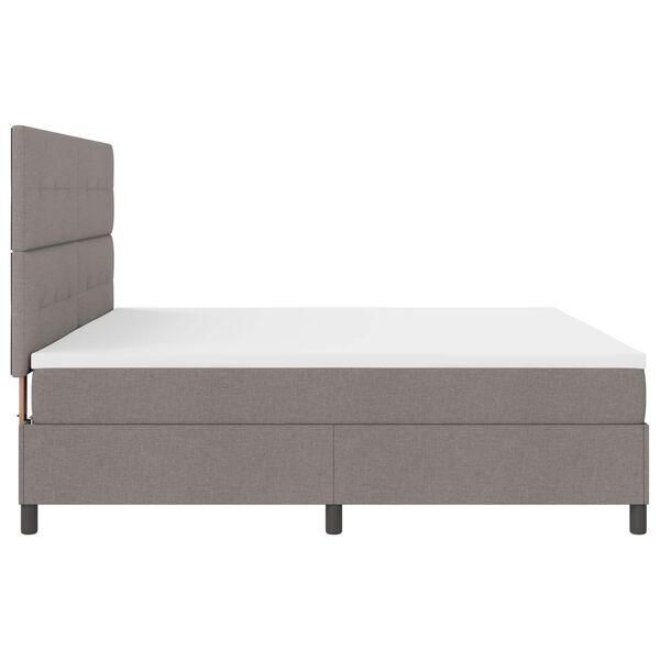 vidaXL Cama Box com colch&atilde;o Cinzento-acastanhado 200 x 200 cm tecido